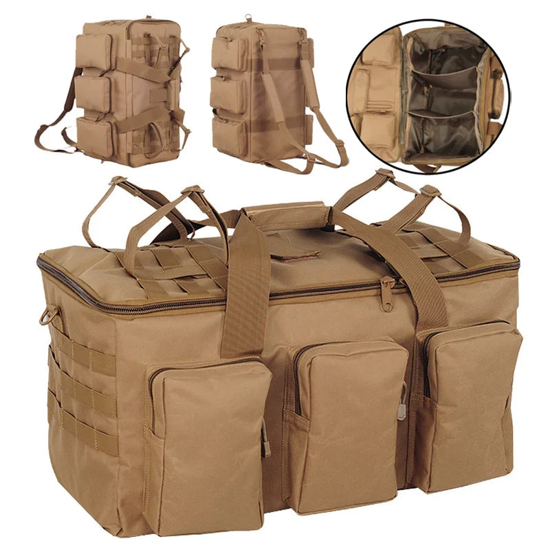 55L Tactical Duffel Bag for Camping, Hiking & Gym Use